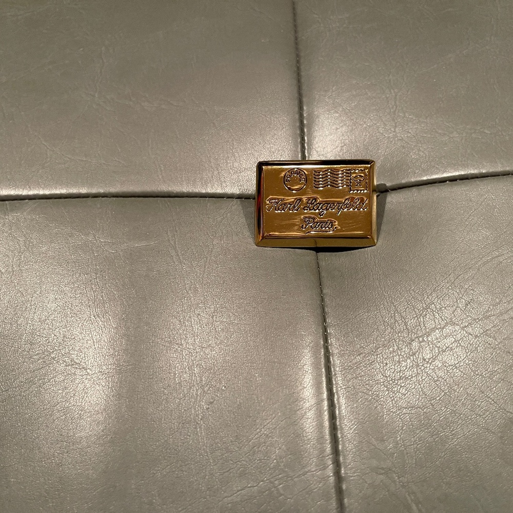 Karl Lagerfeld, Vintage 18K Gold Plated Rare address envelope brooch